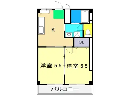 メゾン・マルベリ(2K/3階)の間取り写真