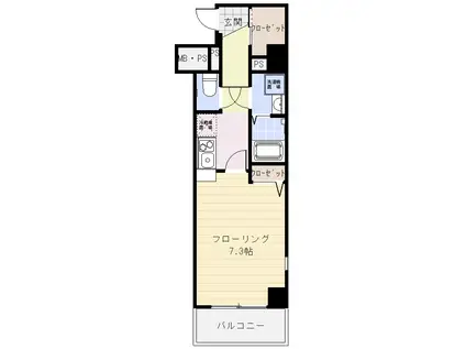 ULLWOOL TAKEII(1K/1階)の間取り写真