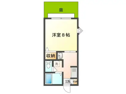 レーベン玉野(1K/1階)の間取り写真