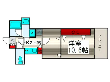 アーバンレックス西新井II(1K/4階)の間取り写真