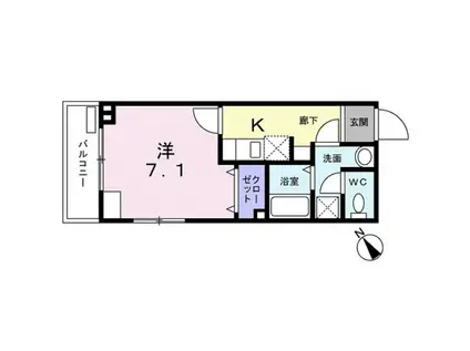 エスアールエス ヨウガ(1K/4階)の間取り写真