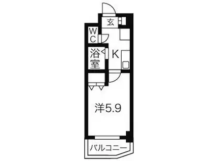 びいI千種(1K/7階)の間取り写真