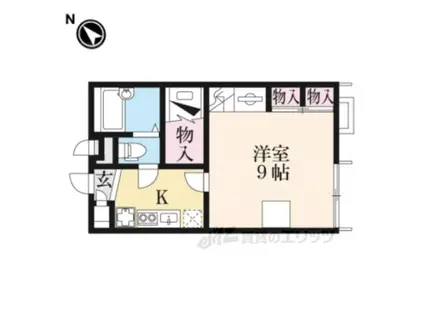 レオパレスノースRIVER(1K/2階)の間取り写真