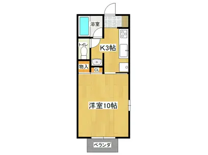 タイムハウスII(1K/2階)の間取り写真
