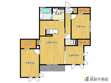 トレゾールブラン(3LDK/1階)の間取り写真