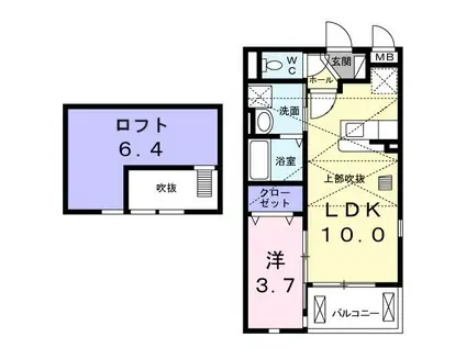 レジデンス サピー(1LDK/2階)の間取り写真