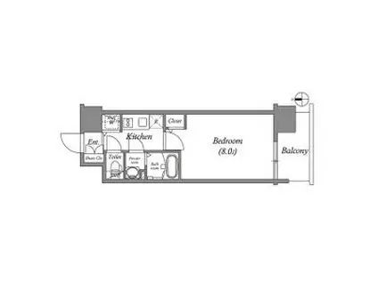 エスリード栄イーストスクエア(1K/11階)の間取り写真