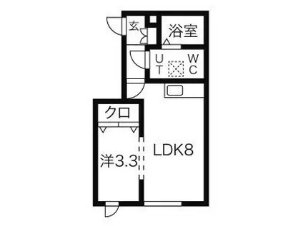アスティ高松(1LDK/1階)の間取り写真