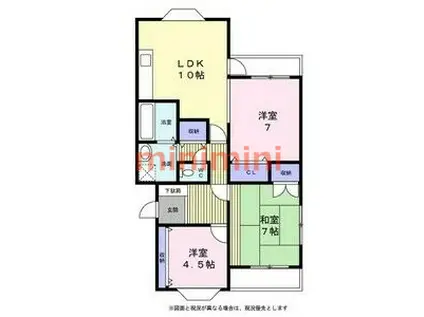 リベルテ美奈原(3LDK/2階)の間取り写真