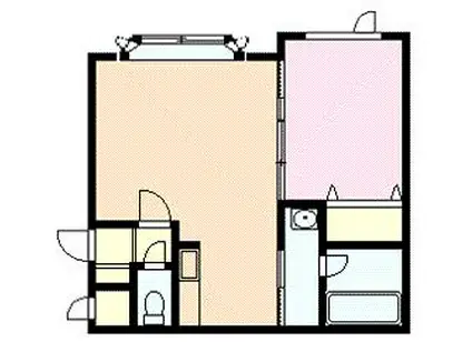 クリスタルハーモニー(1LDK/1階)の間取り写真