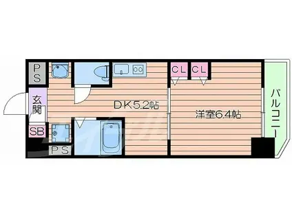 第6関根マンション(1DK/2階)の間取り写真