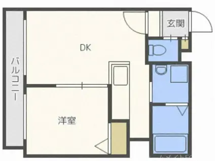 ポラリス平岸(1LDK/2階)の間取り写真