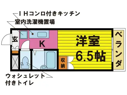 クリスタルパレス(1K/3階)の間取り写真