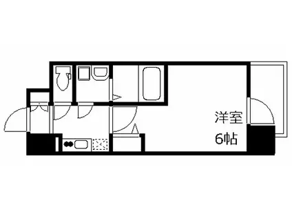 エスリード難波ALLURE(1K/4階)の間取り写真