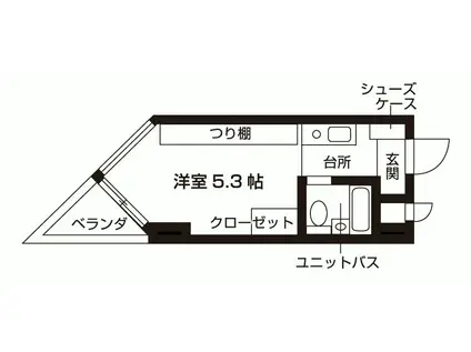 メモリアルメゾンあべの(1K/1階)の間取り写真