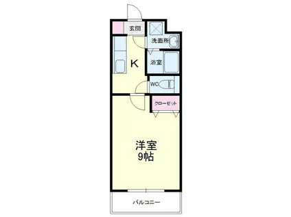 CYNTHIA山下(1K/3階)の間取り写真