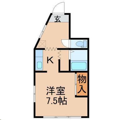 八木山アベニュー(1K/1階)の間取り写真