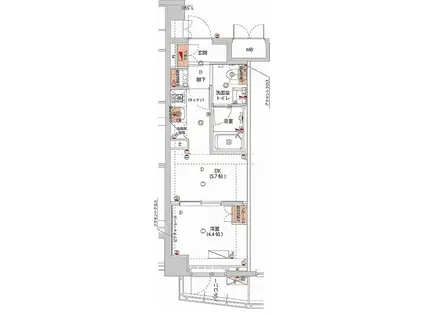 ハーモニーレジデンス神楽坂ヒルズSECOND(1DK/3階)の間取り写真