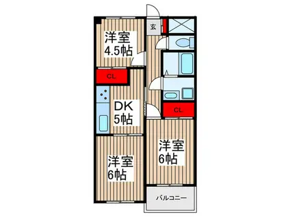 プチファイブ(3DK/4階)の間取り写真