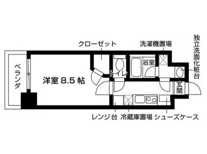 ゼスタレジデンス桜山(1K/3階)の間取り写真