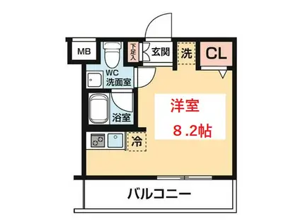 ARCOBALENO KAWASAKI ウエスト(ワンルーム/4階)の間取り写真