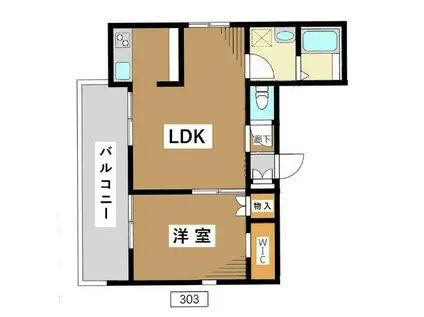 グランヒル白金(1LDK/3階)の間取り写真