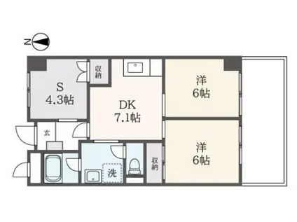 ドミール生田(2SDK/5階)の間取り写真
