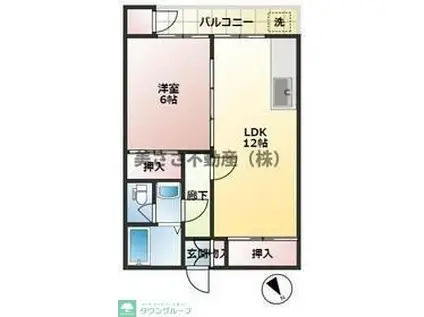 第5クロスビル(1LDK/2階)の間取り写真