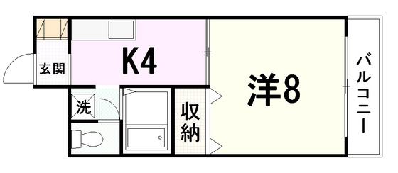 ソフィエール矢賀新町(1K/4階)の間取り写真