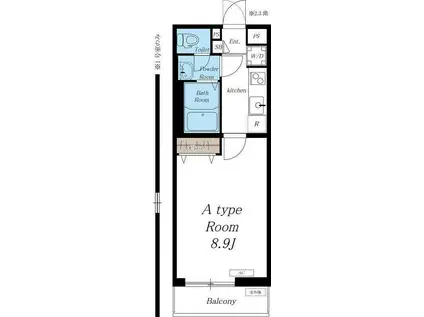 リブリ・T.T(1K/3階)の間取り写真