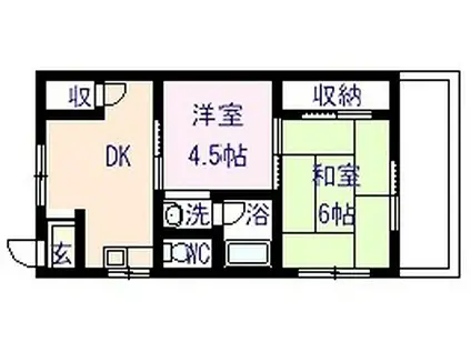 コーポ園田(2DK/1階)の間取り写真