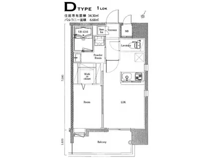 エンクレスト博多MATE(1LDK/3階)の間取り写真