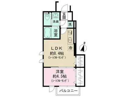 フェリス(1LDK/1階)の間取り写真