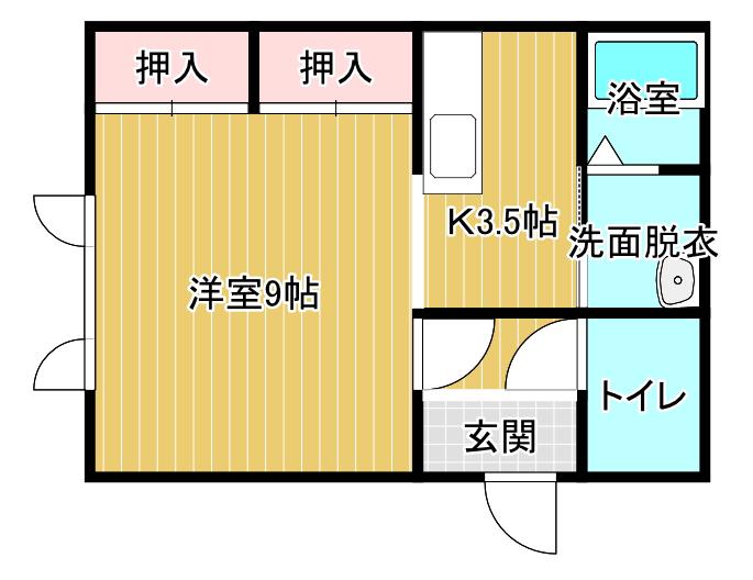 ハイツなかやま(1K/1階)の間取り写真