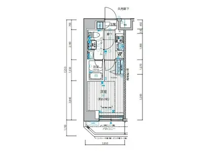 メインステージ立川Ⅳ(1K/2階)の間取り写真