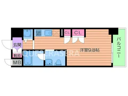 セイワパレス京橋コルティーレ(ワンルーム/3階)の間取り写真