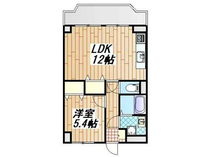 グリーンヴィレッジ西谷(1LDK/3階)の間取り写真