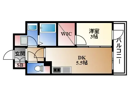 ルーエ今池(1DK/11階)の間取り写真