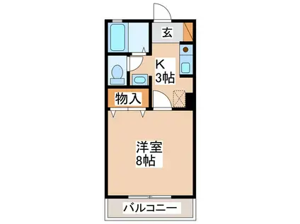 セゾン浜(1K/1階)の間取り写真