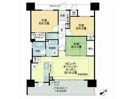 ゼルクコート安城(3LDK/8階)の間取り写真