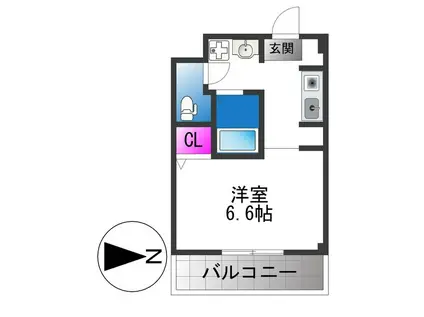 生野東マンション(1K/3階)の間取り写真