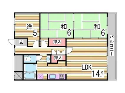 フェアリッチフィールドA棟(3LDK/3階)の間取り写真