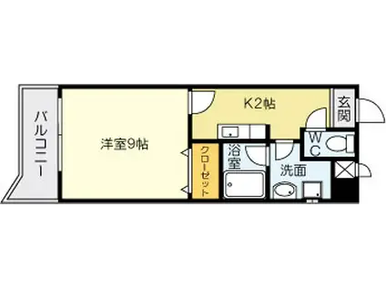 グッドシティ下富野(1K/4階)の間取り写真