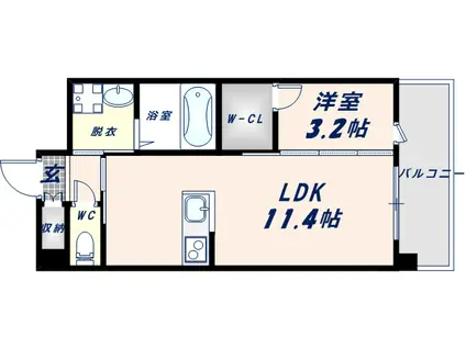 フェニックスクローブトモイ(1LDK/10階)の間取り写真