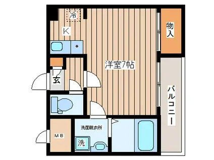 メゾンアルファ北仙台(1K/1階)の間取り写真