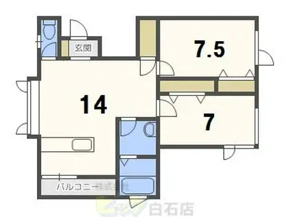 エリオ北郷(2LDK/3階)の間取り写真