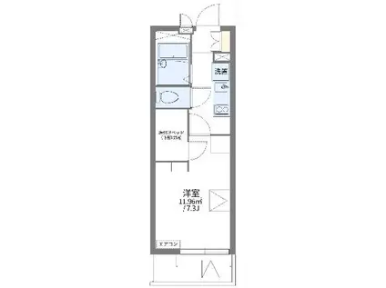 レオパレスバンリュ(1K/3階)の間取り写真