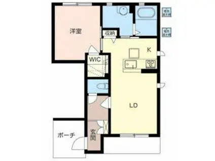 ヴィラーチェ 高鷲A棟(1LDK/1階)の間取り写真