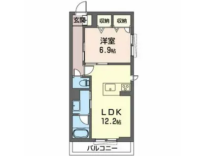 レジデンス高坂(1LDK/3階)の間取り写真