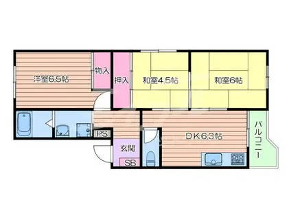 コーポスカイラーク(3DK/2階)の間取り写真